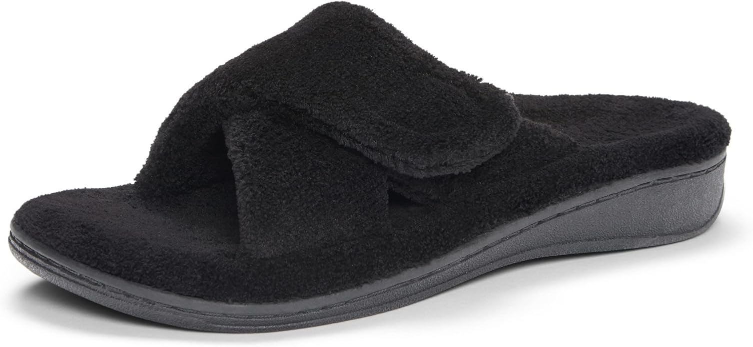 Vionic Womens Relax Slipper, Black, 9 M