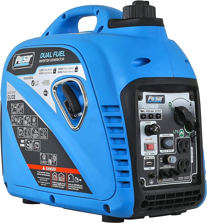 Pulsar Portable Dual Fuel Quiet Inverter Generator