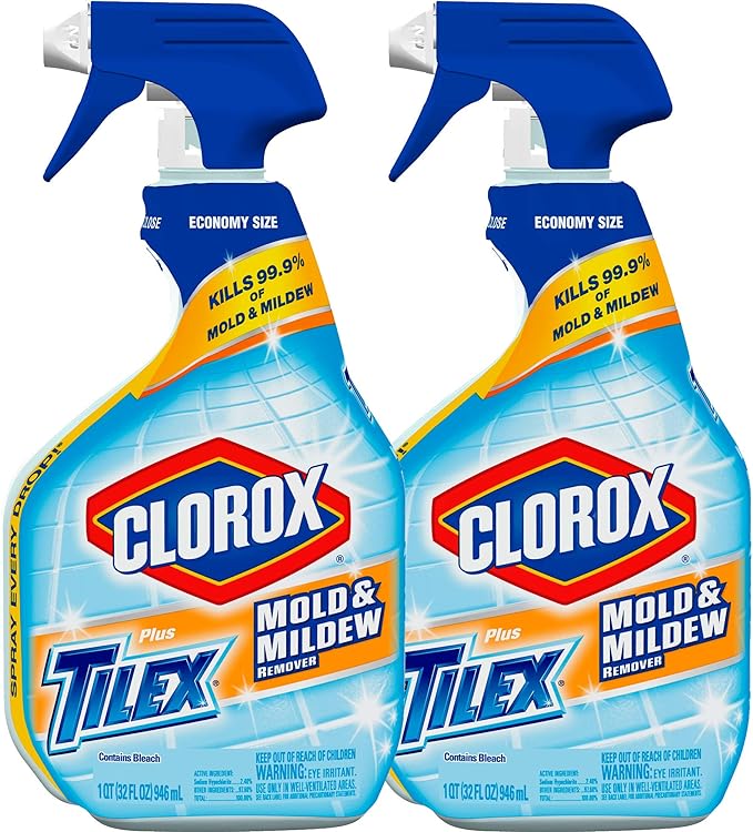 Tilex Mold and Mildew Remover Spray, 32 Fluid Ounce (Pack of 2)