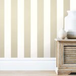 Roommates Beige Awning Stripe Peel And Stick Wallpaper