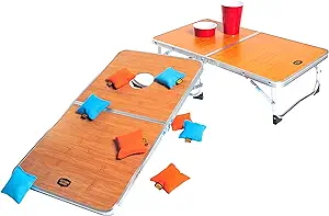 Outside Inside Compact Convertible Tables & Cornhole Set