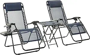 Amazon Basics Outdoor Zero Gravity Folding Reclining Lounge Chair Set