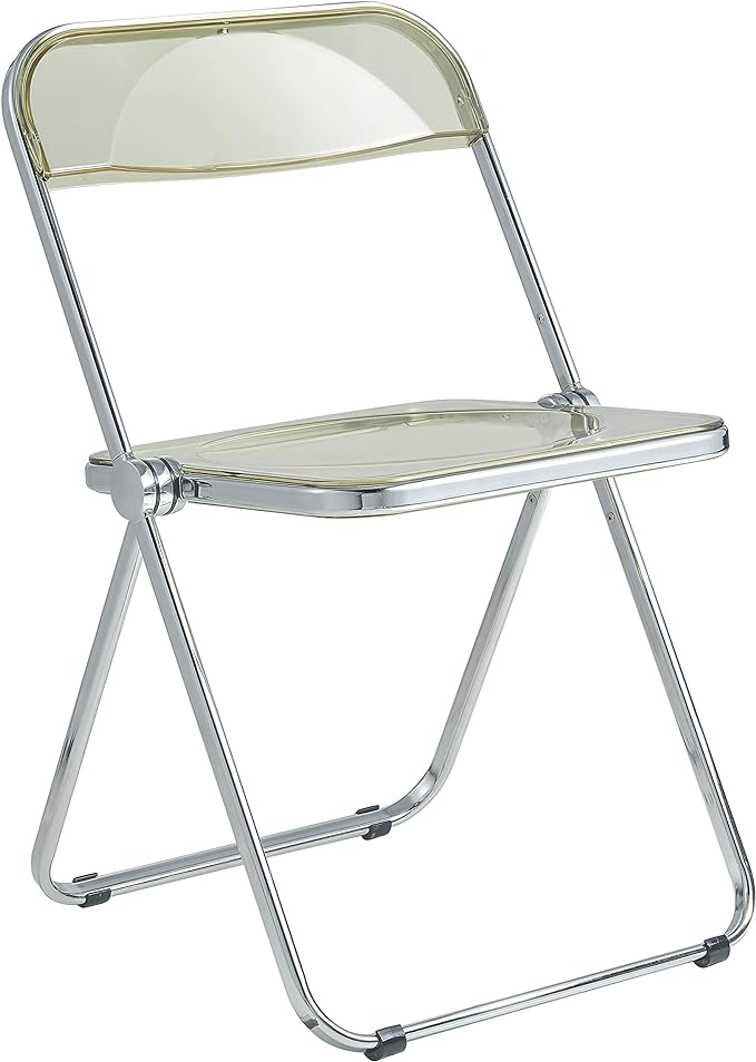 LeisureMod Lawrence Modern Transparent Acrylic Folding Chair