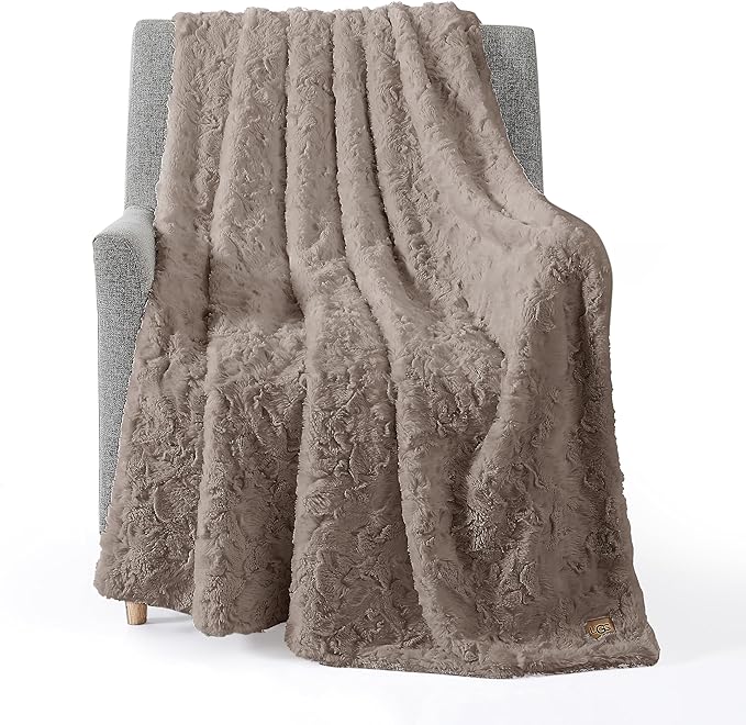 UGG Adalee Soft Faux Fur Reversible Throw Blanket