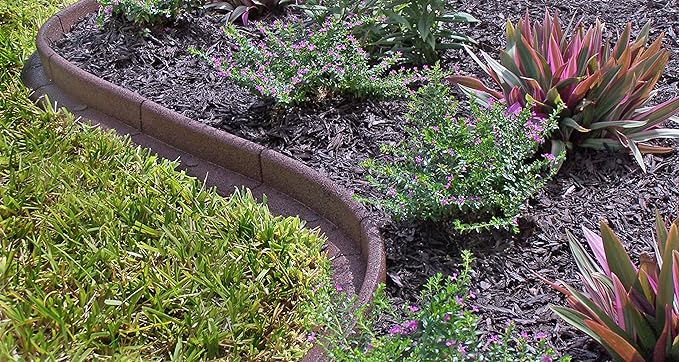 Brown Recycled Rubber 4ft Lawn Edging (6pc Box)