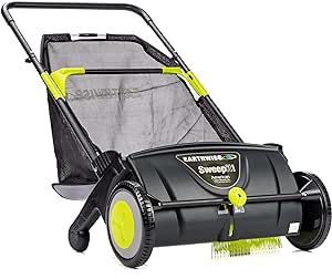 Earthwise LSW70021 21-Inch Width Leaf & Grass Push Lawn Sweeper, Black