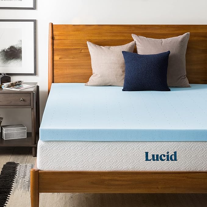 Lucid 3 Inch Gel Infused Memory Foam Mattress Topper