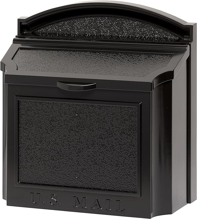 Whitehall Products Locking Wall Mounted Large Mailbox, Black