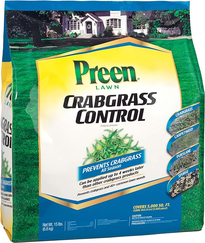 Preen 2464064 Crabgrass Control Lawn, 15 lb, Covers 5,000 sq. ft