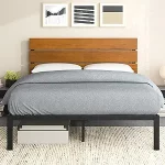 Zinus Paul Metal And Bamboo Platform Bed Frame