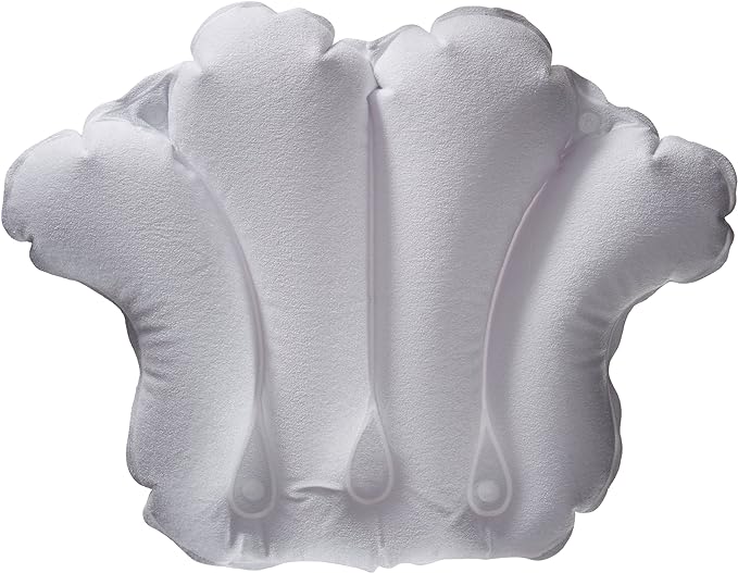 Aquasentials Inflatable Bath Pillow Terry Cloth (white)