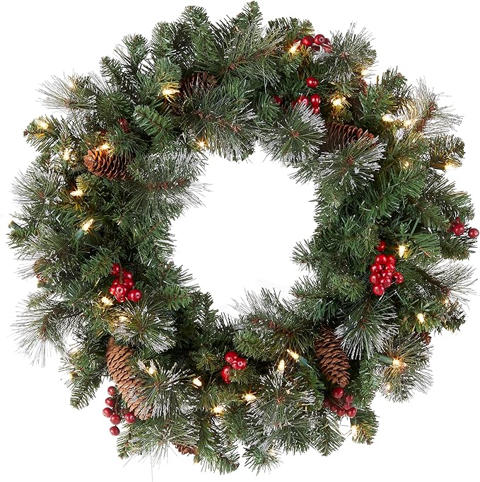 National Tree Company Pre-Lit Artificial Christmas Wreath